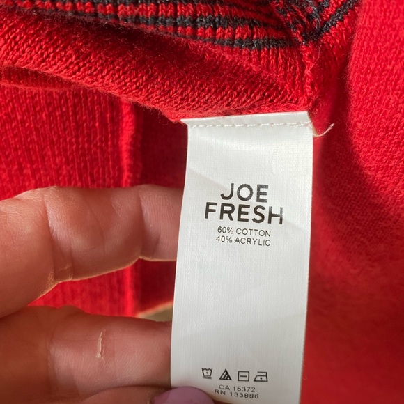 NWT Joe Fresh sweater dress. Size S. Red with black. - Picture 4 of 4